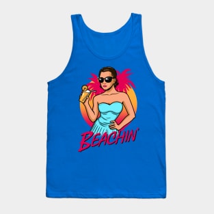 Cool 80's Spring Break Beach Funny Saying Tank Top